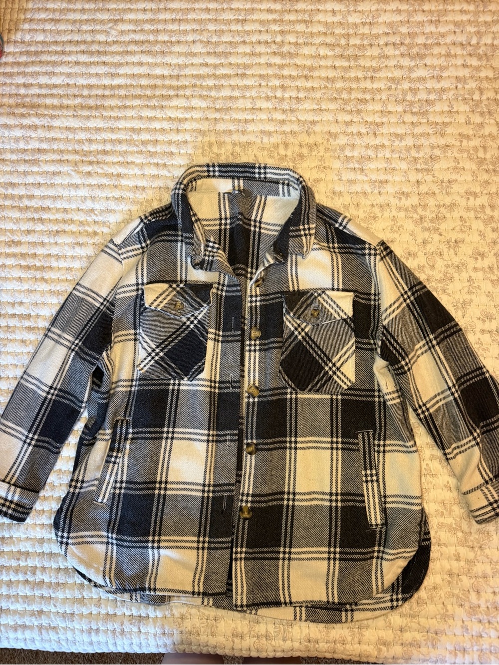 Members Mark Women’s Black & White Plaid Shacket XXL